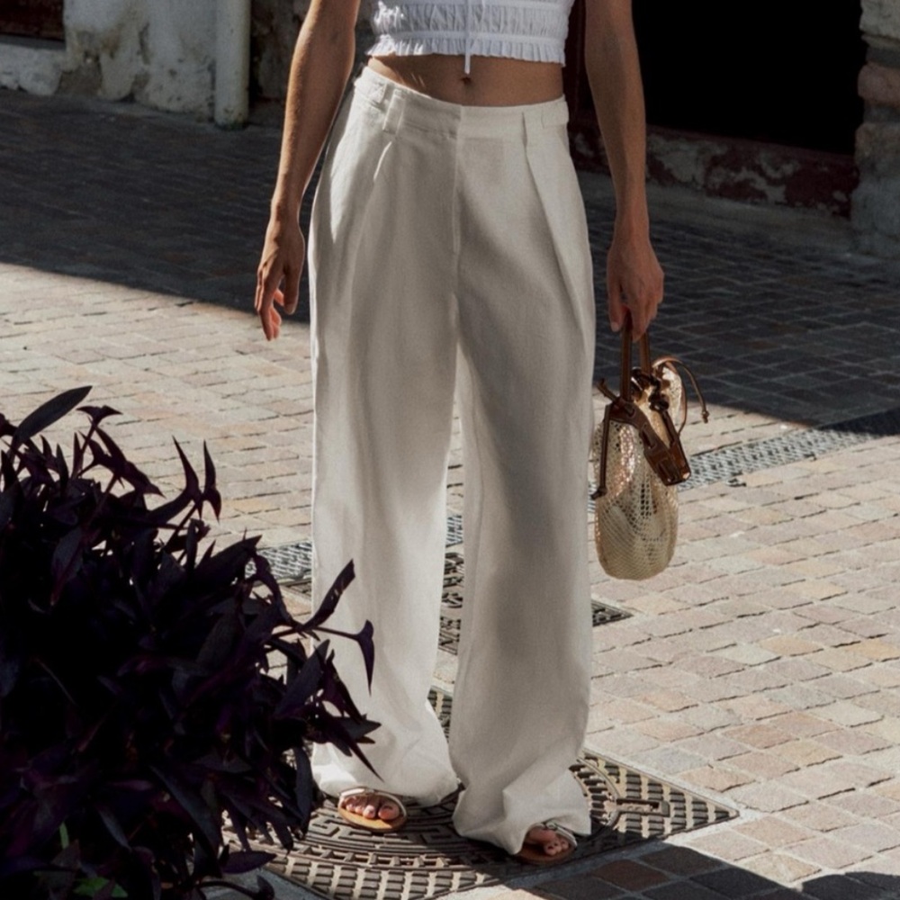 Zara Cream Linen Women's Pants
